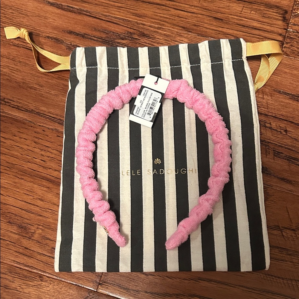 Lele Sadoughi Pink Ruffled Headband for Kids